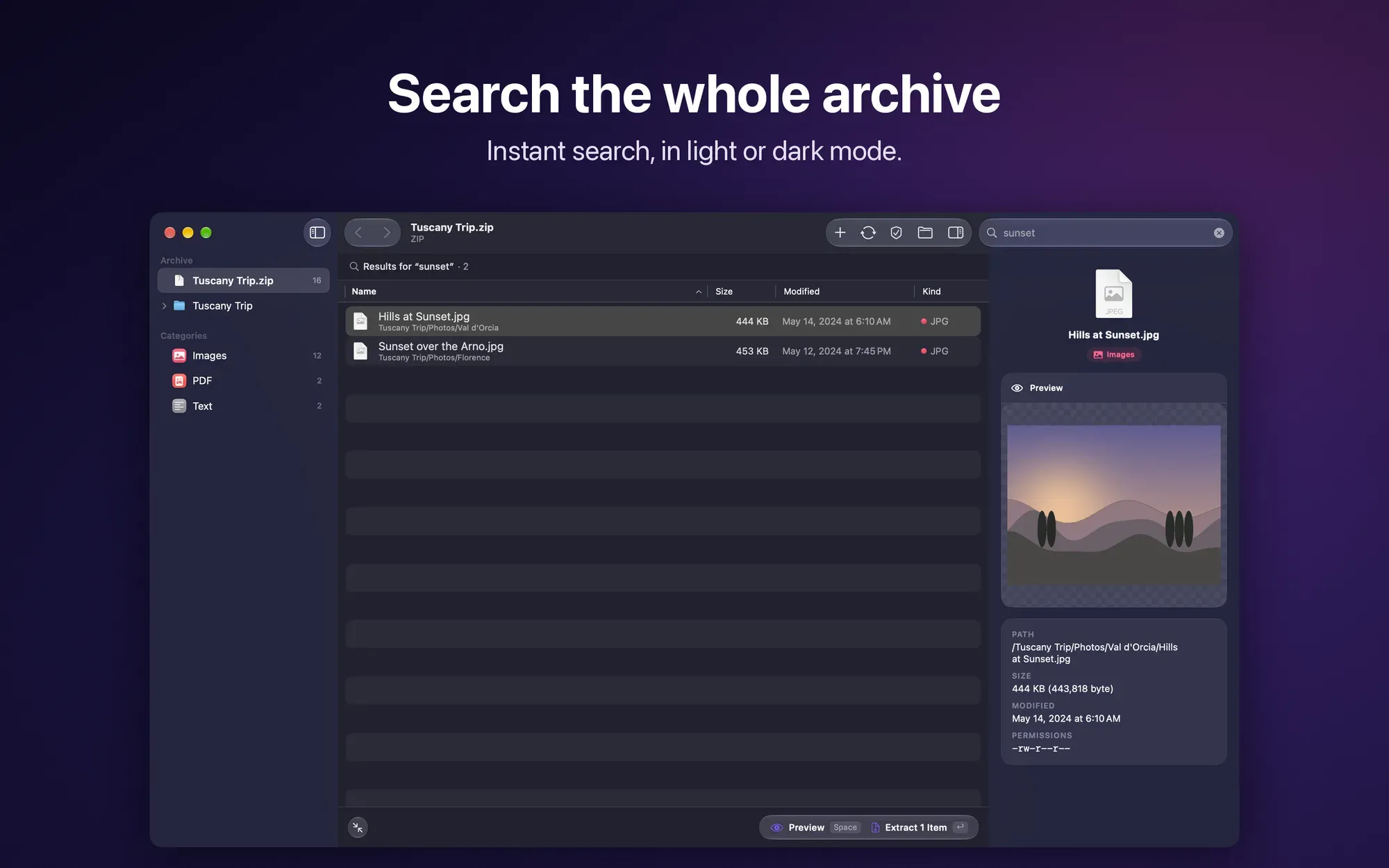 Ricerca in tutto l'archivio con l'aspetto scuro